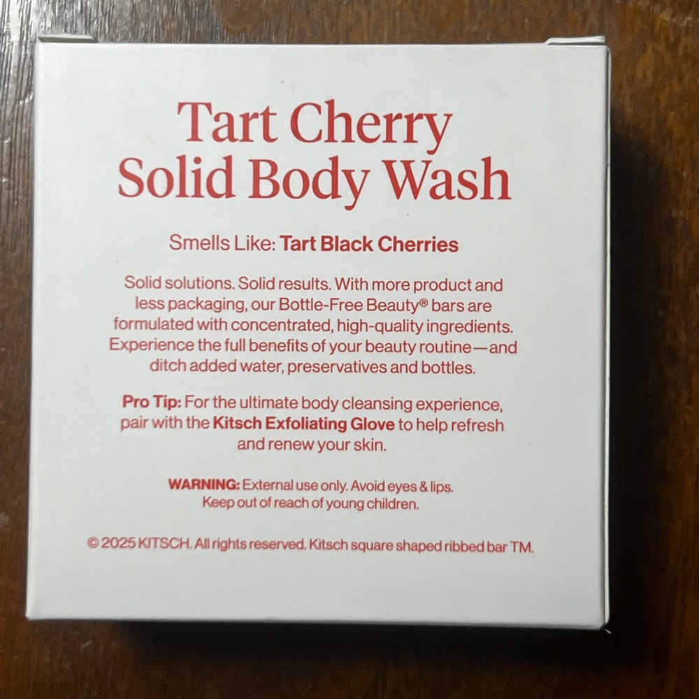 NWT Kitsch Cleansing Tart Cherry Solid Body Wash - Picture 2 of 2